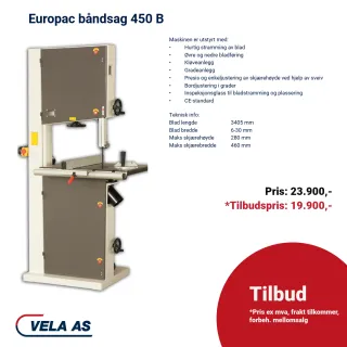 Europac Båndsag 450 B (1 og 3 fas)
