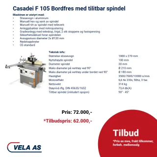 Casadei F 105 Bordfres tiltbar spindel