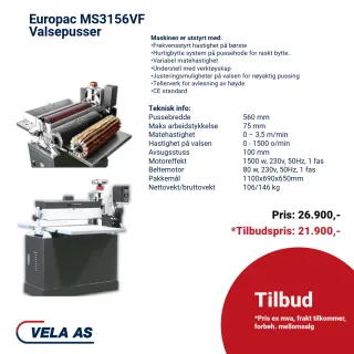 Europac MS3156VF Valsepusser