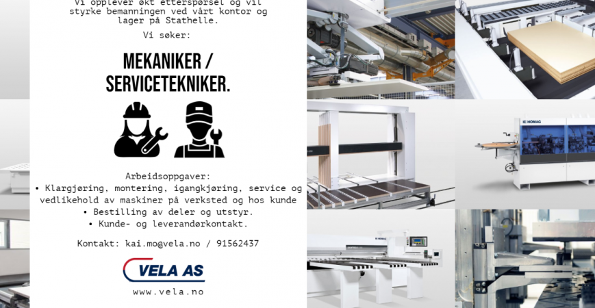 Vi søker: MEKANIKER / SERVICETEKNIKER.